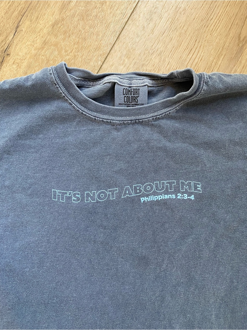 Comfort Colors Boy’s Large Slate Blue Graphic Pine Cove Tee
